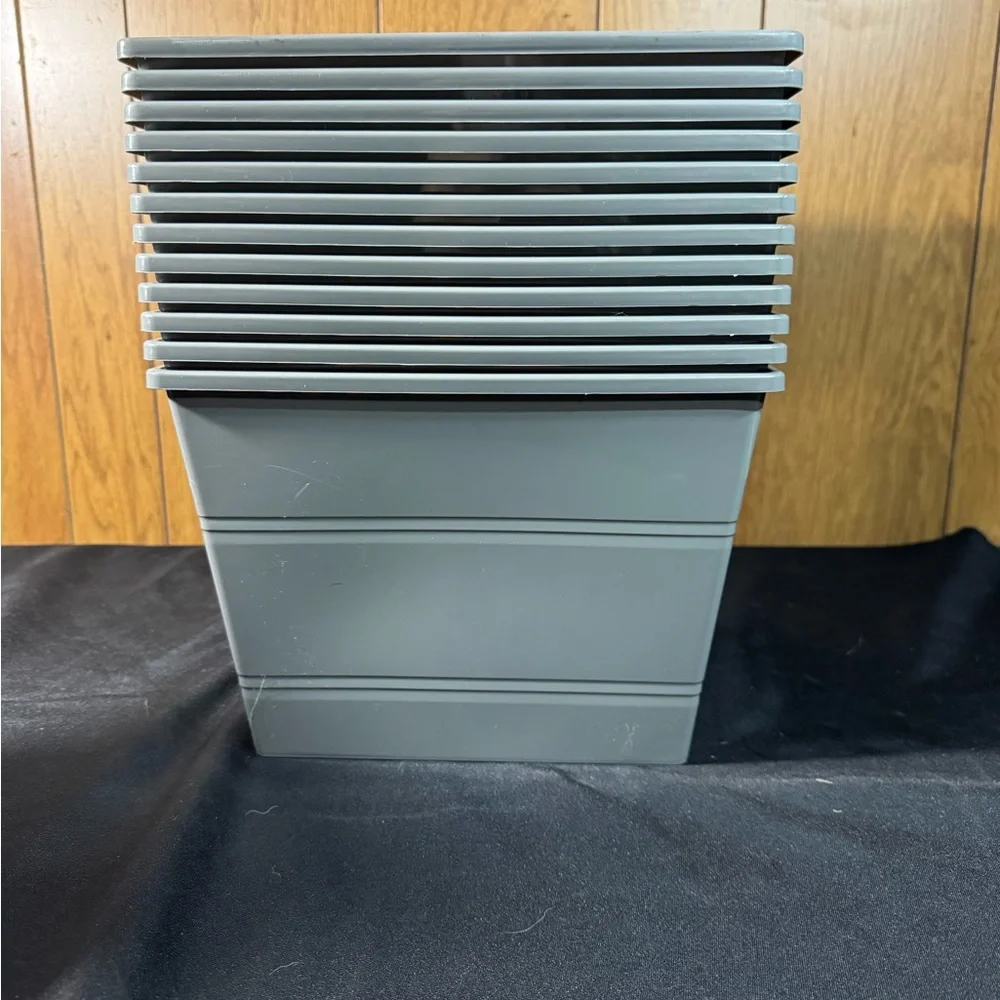 Gray Storage Bins Set‎ of 12  NEW